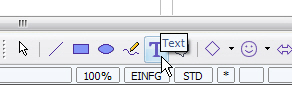 Wählen Sie das Symbol "Textfeld", um ein Textfeld zu erzeugen.